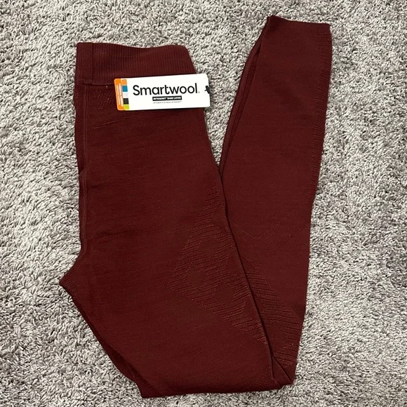 Smartwool Intraknit Women's Base Layer Leggings - Burgundy - Picture 3 of 5